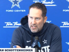 O técnico dos Cowboys, Brian Schottenheimer, revela a gravidez da namorada de Marshawn Kneeland