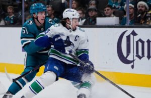 Problemas de arbitragem e jogo de poder desfazem Canucks na derrota para Sharks