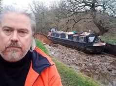 O proprietário do barco estreito conta o momento em que correu de volta para salvar seus CATS quando o buraco estava desmoronando – como alerta o especialista, isso provavelmente acontecerá novamente