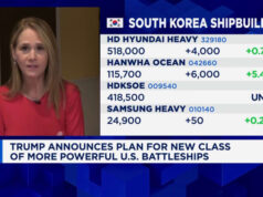 As ações da Hanwha Ocean saltam 10% depois que Trump diz que empresa sul-coreana construirá navios de guerra para a Marinha dos EUA