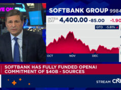 O Softbank financiou totalmente um investimento de US$ 40 bilhões na OpenAI, disseram fontes à CNBC