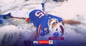 Anjos da neve! Jogadores do Buffalo Payments comemoram em grande estilo após o landing!