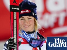 ‘Isso não está bem’: Shiffrin vence o sexto slalom consecutivo, mas rasga o percurso ‘inseguro’