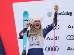 Lindsey Vonn fica em terceiro na França e conquista o terceiro pódio de downhill da temporada