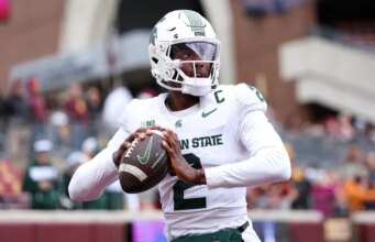 Michigan State QB Aidan Chiles entrando no portal de transferência