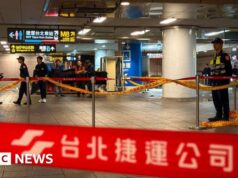 Atacante com faca mata três após bombardear o metrô de Taiwan