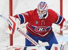 O goleiro do Canadiens, Montembeault, será titular na terça-feira contra os Panthers