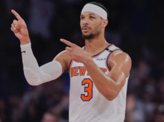 Josh Hart, do Knicks, foi eliminado contra o Hawks devido a uma entorse no tornozelo