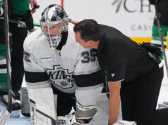 Kuemper dos Kings ferido após polêmica colisão com Rantanen dos Stars