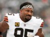 Myles Garrett, do Browns, diz que seria “especial” quebrar o recorde de sack contra Aaron Rodgers