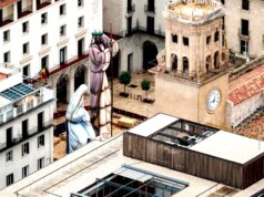 O maior presépio do mundo ergue-se sobre a cidade com figuras sagradas que quebram recordes