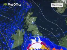 O caminho da tempestade Goretti: rastreador revela onde a explosão no Ártico despejará 20 centímetros de neve enquanto toda a Grã-Bretanha enfrenta alerta de gelo HOJE