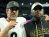Aaron Rodgers, do Steelers, sai da coletiva de imprensa após defender Mike Tomlin das críticas