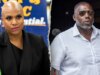 O ex-marido da deputada do ‘esquadrão’ Ayanna Pressley tira o telefone das mãos do homem enquanto ele tenta fazer uma pergunta a ela