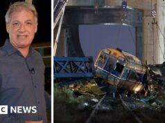 ‘Cena sombria’: BBC no native após guindaste cair em trem na Tailândia