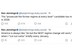 ‘Perigo!’ o apresentador Ken Jennings diz que o candidato de 2028 que promete processar o ‘regime’ de Trump ‘tem meu voto’